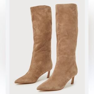 Steve Madden Tan/Oatmeal Suede Leather Knee High Boots Size 9.5M)